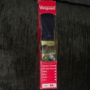 🆕- VINTAGE Vanguard Navy Belt with Gold Buckle